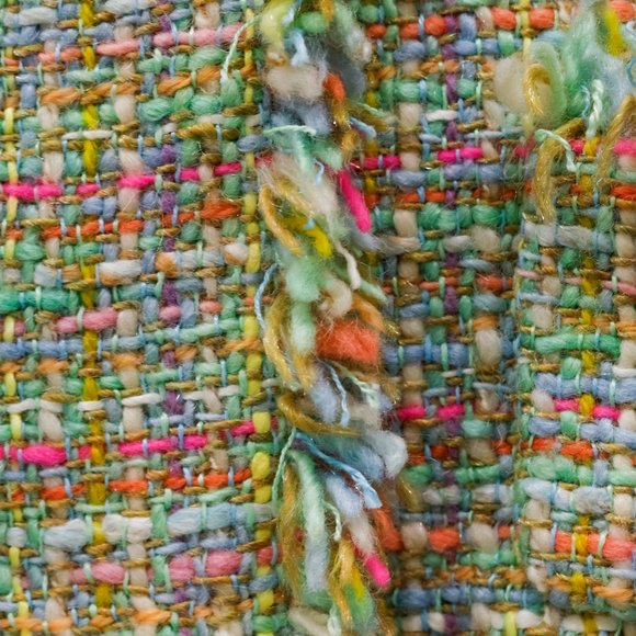 Chanel Fall 2001 Multicolour Silk Applique Tweed Jacket - Picture 9 of 16